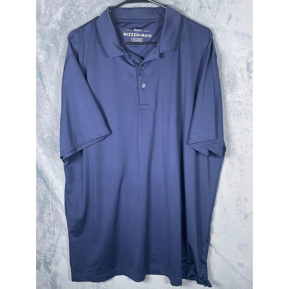 Mizzen + Main Phil Mickleson Men's Golf Polo Shirt Navy Blue Size XXL